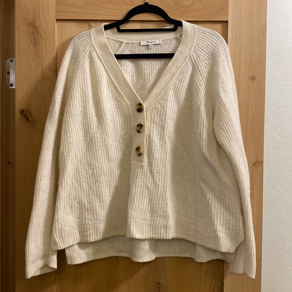 White Madewell Sweater w/ Buttons